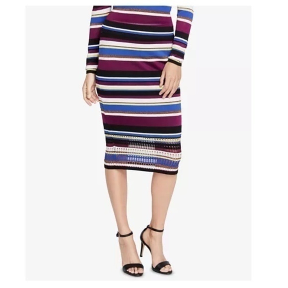 RACHEL Rachel Roy Royal Striped Sweater Skirt. S